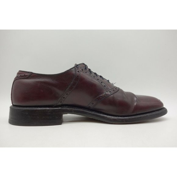 Foot Joy FJ Burgundy Leather Lace Up Saddle Oxfords Shoes Men\'s 10.5 A main image 6